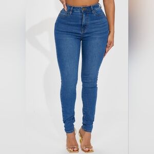 Blue high rise jeans